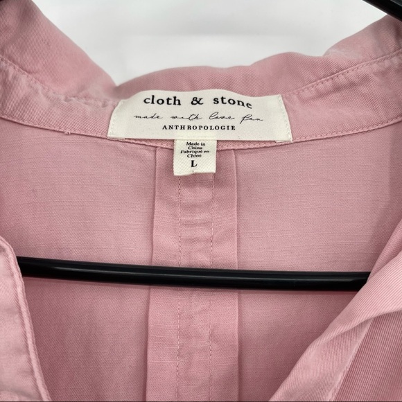 Anthropologie Cloth & Stone Pink Ruffled Shirt​ - Picture 5 of 10